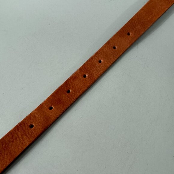 Eddie Bauer Cognac Tan Leather Brass Buckle Women's Belt, Size L - Picture 8 of 12